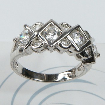 Sterling Silver CZ Criss Cross Ring